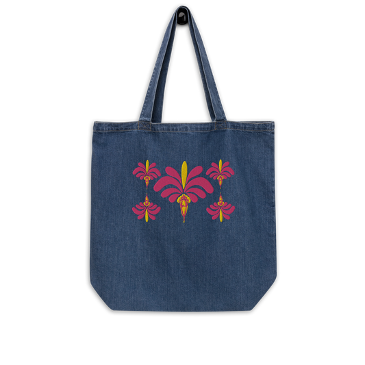 Organic denim tote bag