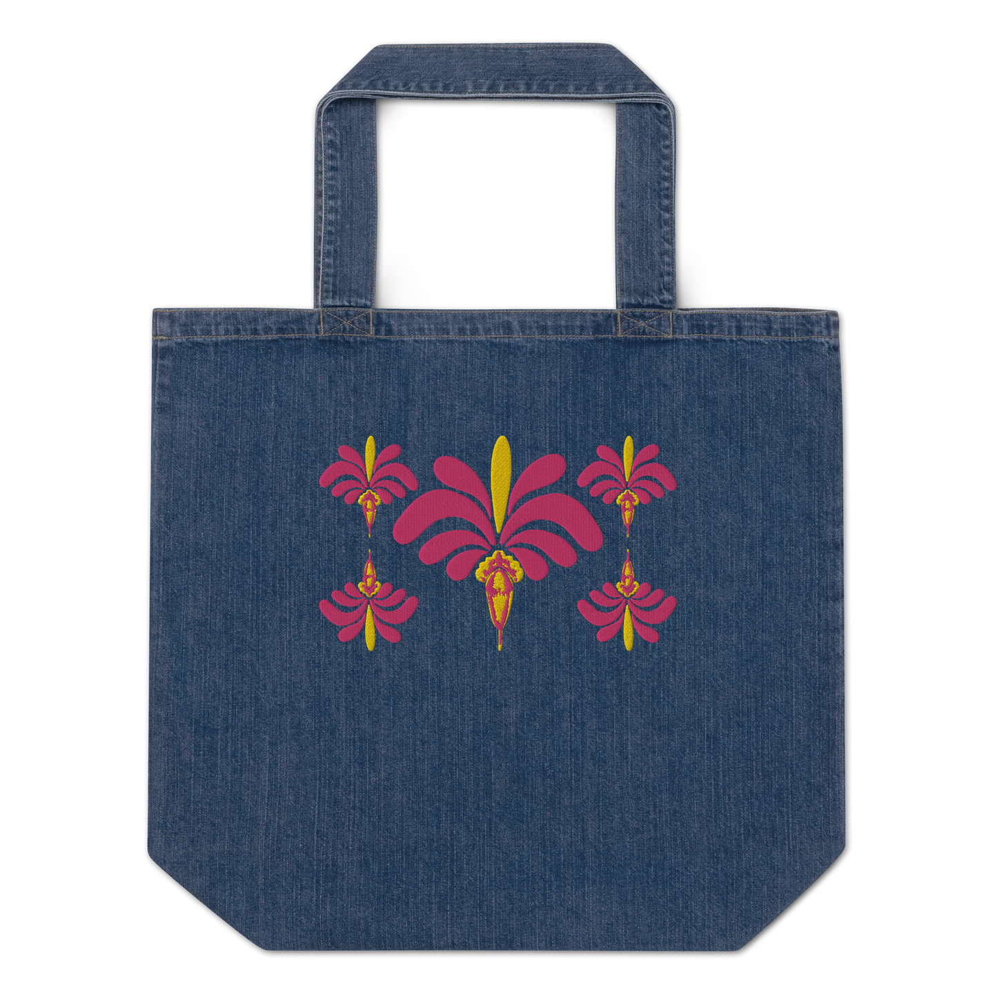 Organic denim tote bag