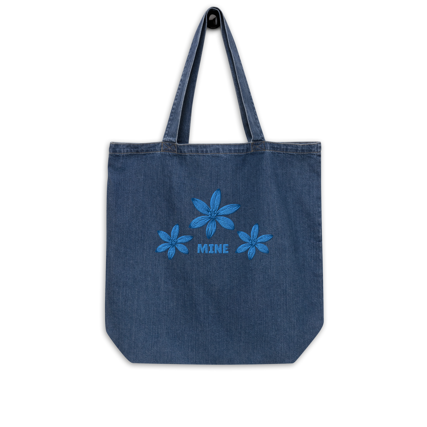 Organic denim tote bag