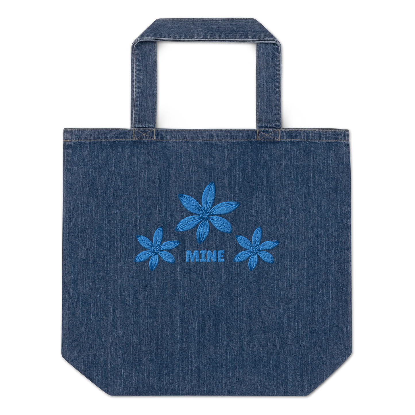 Organic denim tote bag