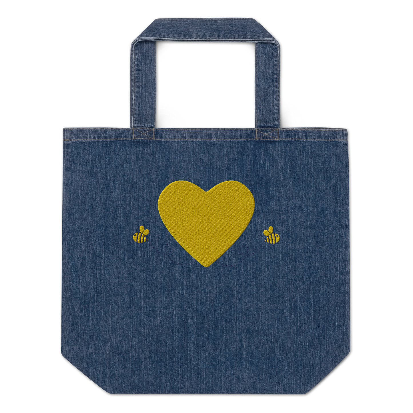 Organic denim tote bag