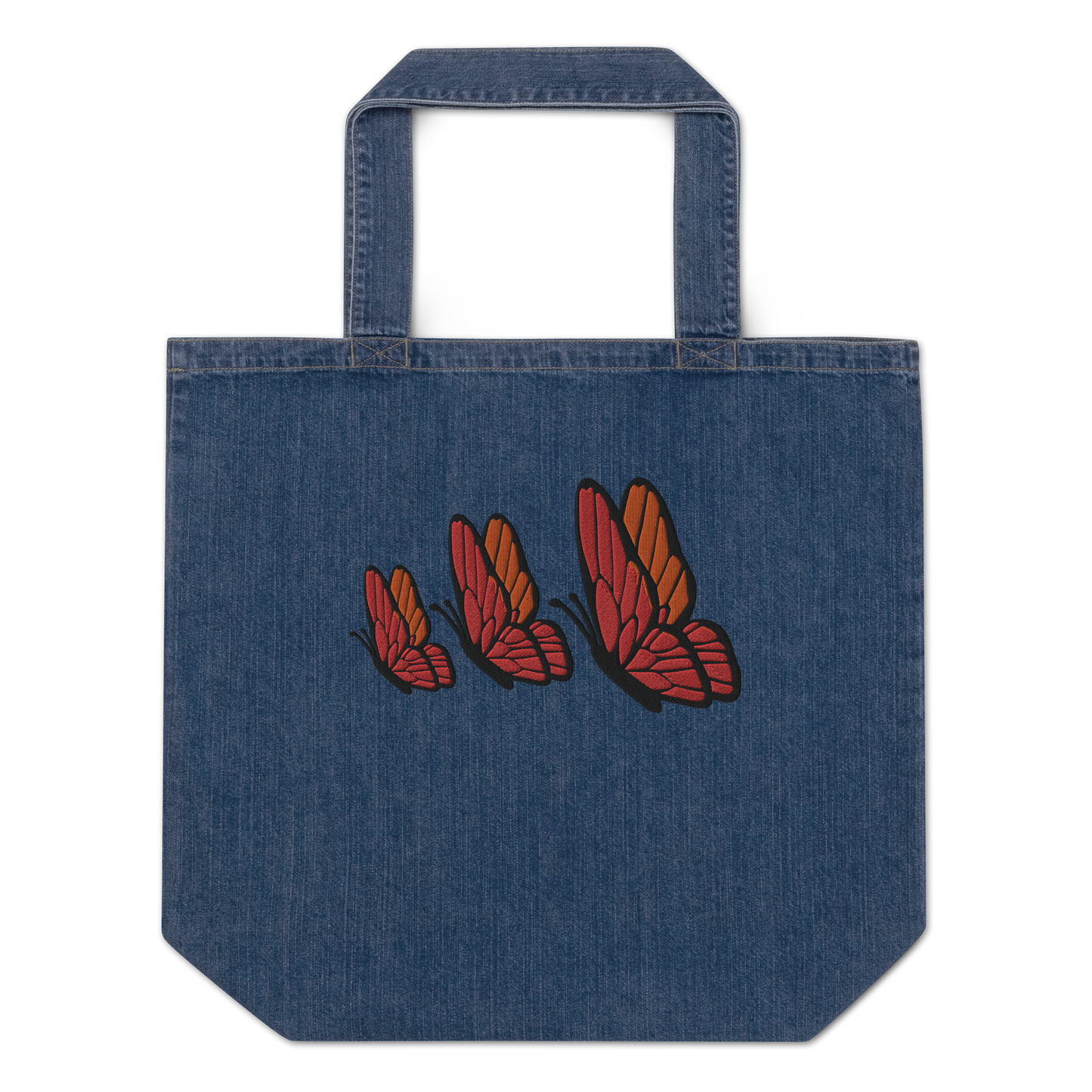 Organic denim tote bag